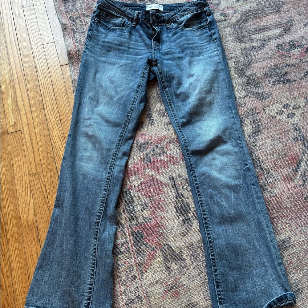 BKE Flare Wide Leg Jeans in Dark Blue